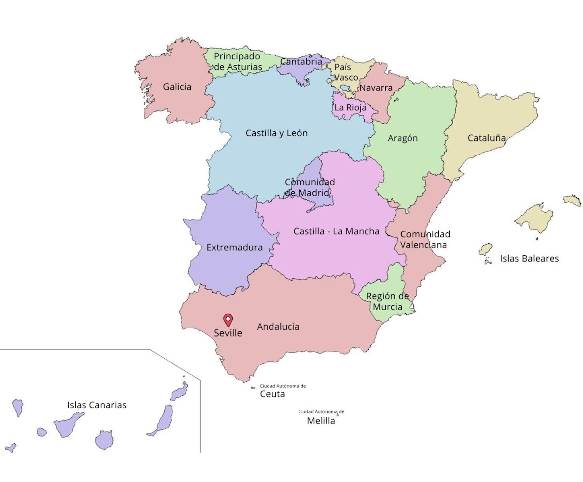 Where is Seville Spain on a map